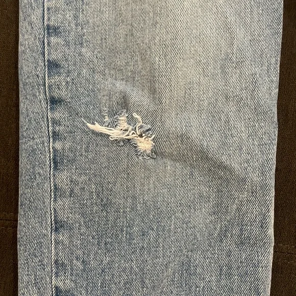 Old Navy button up distressed size 0 high rise straight leg - Picture 6 of 9